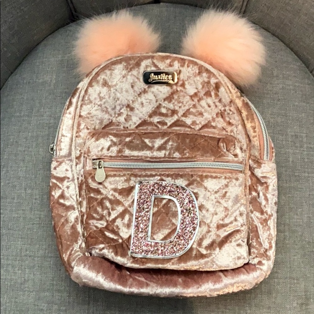 Pink Mini Backpack Letter D